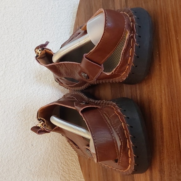 Men's Brown Leather Fisherman Sandal Shoes Adjustable Easy On /Off Sz.13 - Picture 5 of 11